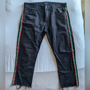 Zara Man Black Pants w/ Side Ribbon Detail (DIY Cropped!!!)
